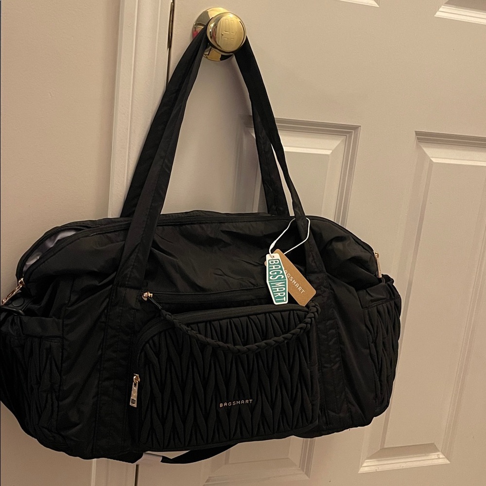 Bagsmart Black Quilted Duffel Bag